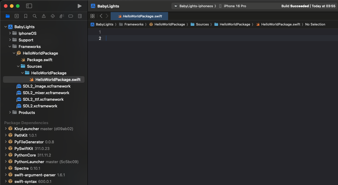 Select Swift Package File