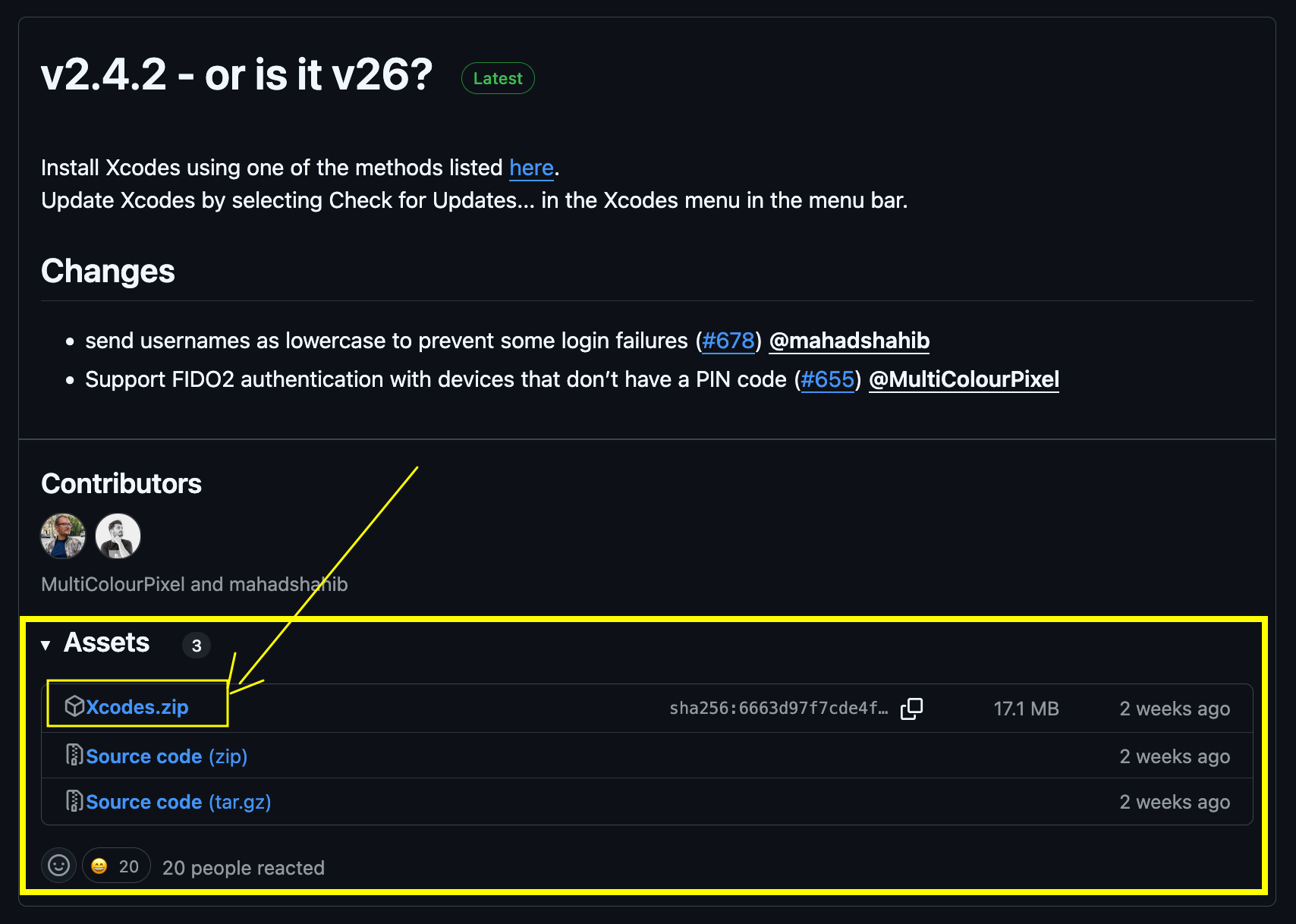 Xcodes releases