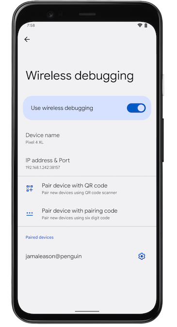 Wireless debugging